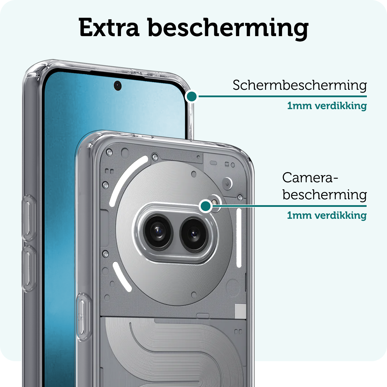 Forterra Forterra Nothing Phone (2a) Hoesje Siliconen Met Screenprotector - Transparant