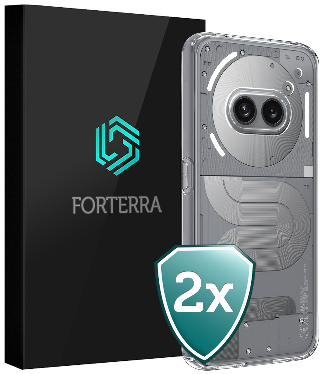 Forterra Forterra Nothing Phone (2a) Hoesje Siliconen - Transparant - 2 PACK