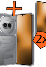 Nomfy Nomfy Nothing Phone (2a) Hoesje Siliconen Met 2x Screenprotector - Transparant