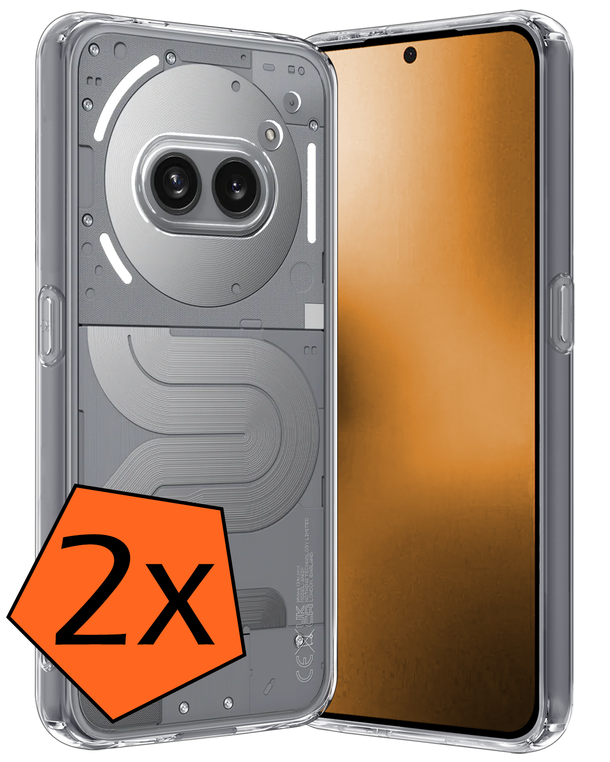 Nomfy Nomfy Nothing Phone (2a) Hoesje Siliconen - Transparant - 2 PACK