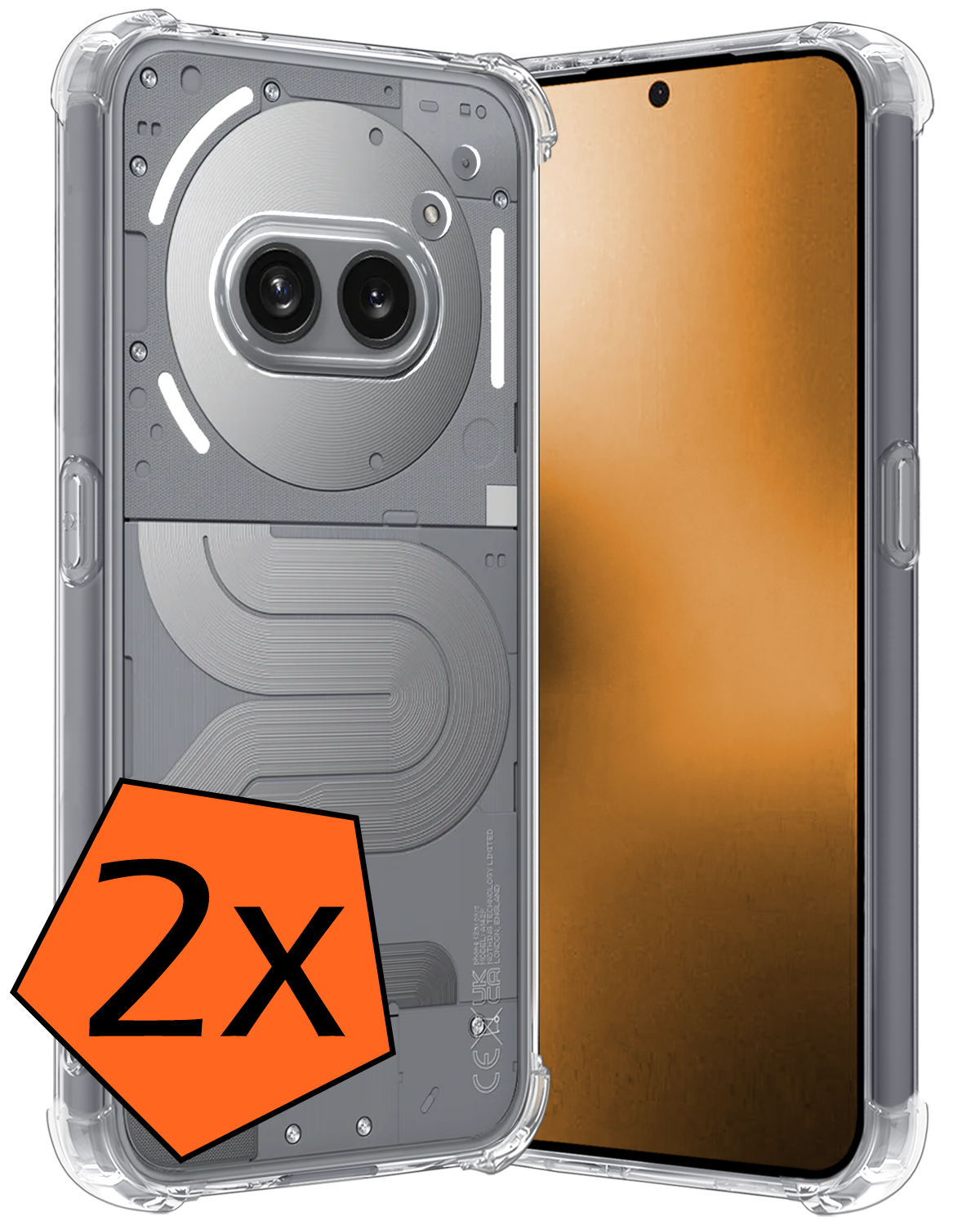 Nomfy Nomfy Nothing Phone (2a) Hoesje Shockproof - Transparant - 2 PACK
