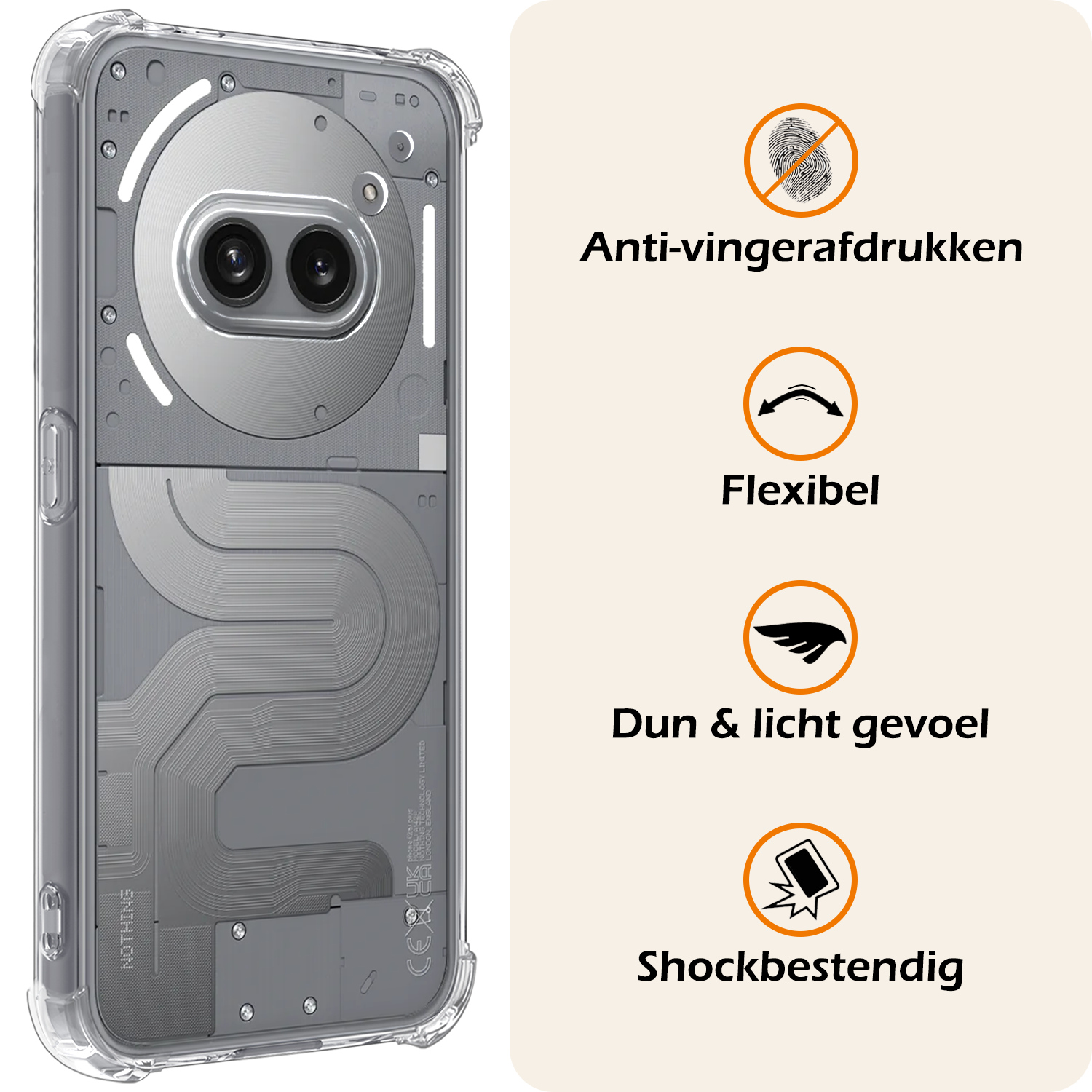 Nomfy Nomfy Nothing Phone (2a) Hoesje Shockproof - Transparant - 2 PACK