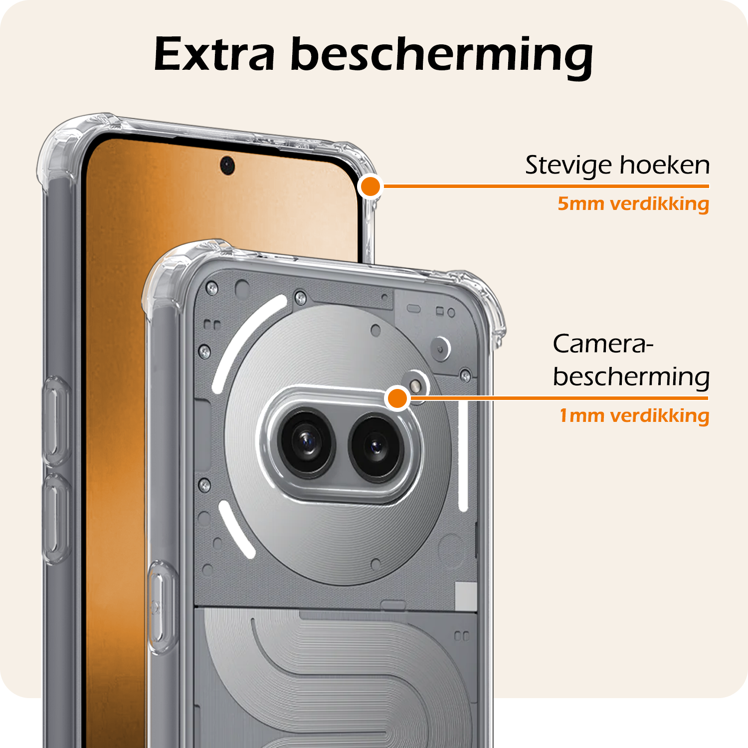 Nomfy Nomfy Nothing Phone (2a) Hoesje Shockproof - Transparant - 2 PACK