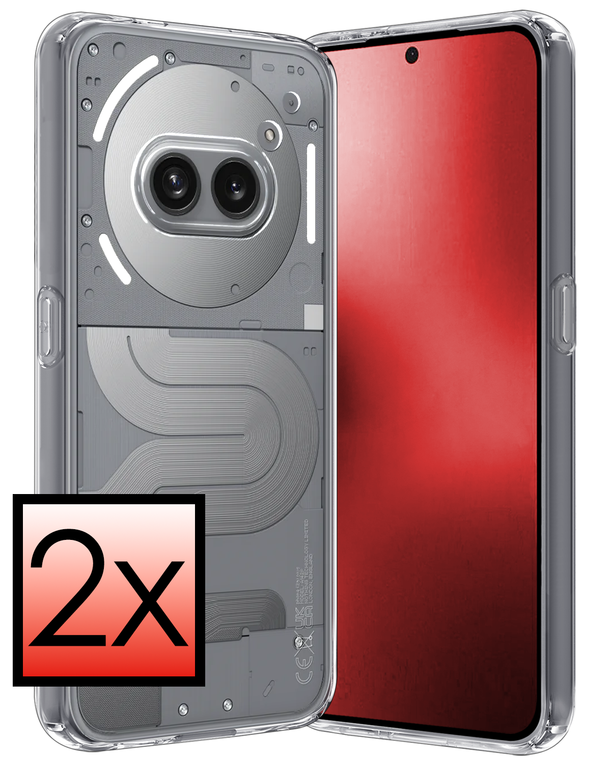 NoXx NoXx Nothing Phone (2a) Hoesje Siliconen - Transparant - 2 PACK