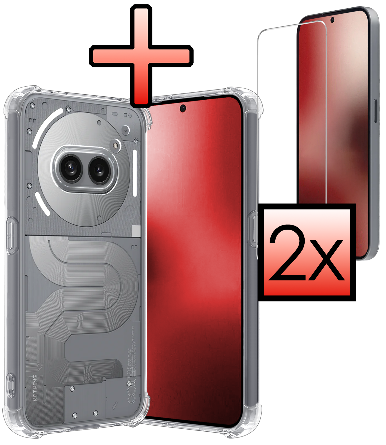 NoXx NoXx Nothing Phone (2a) Hoesje Shockproof Met 2x Screenprotector