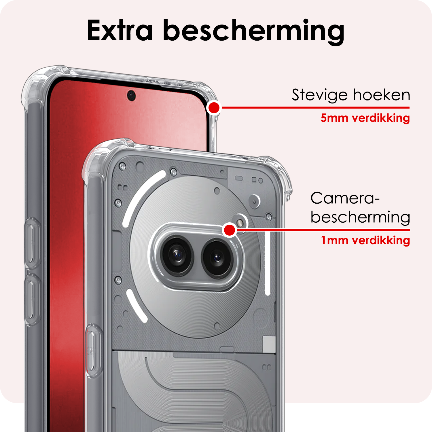 NoXx NoXx Nothing Phone (2a) Hoesje Shockproof - Transparant