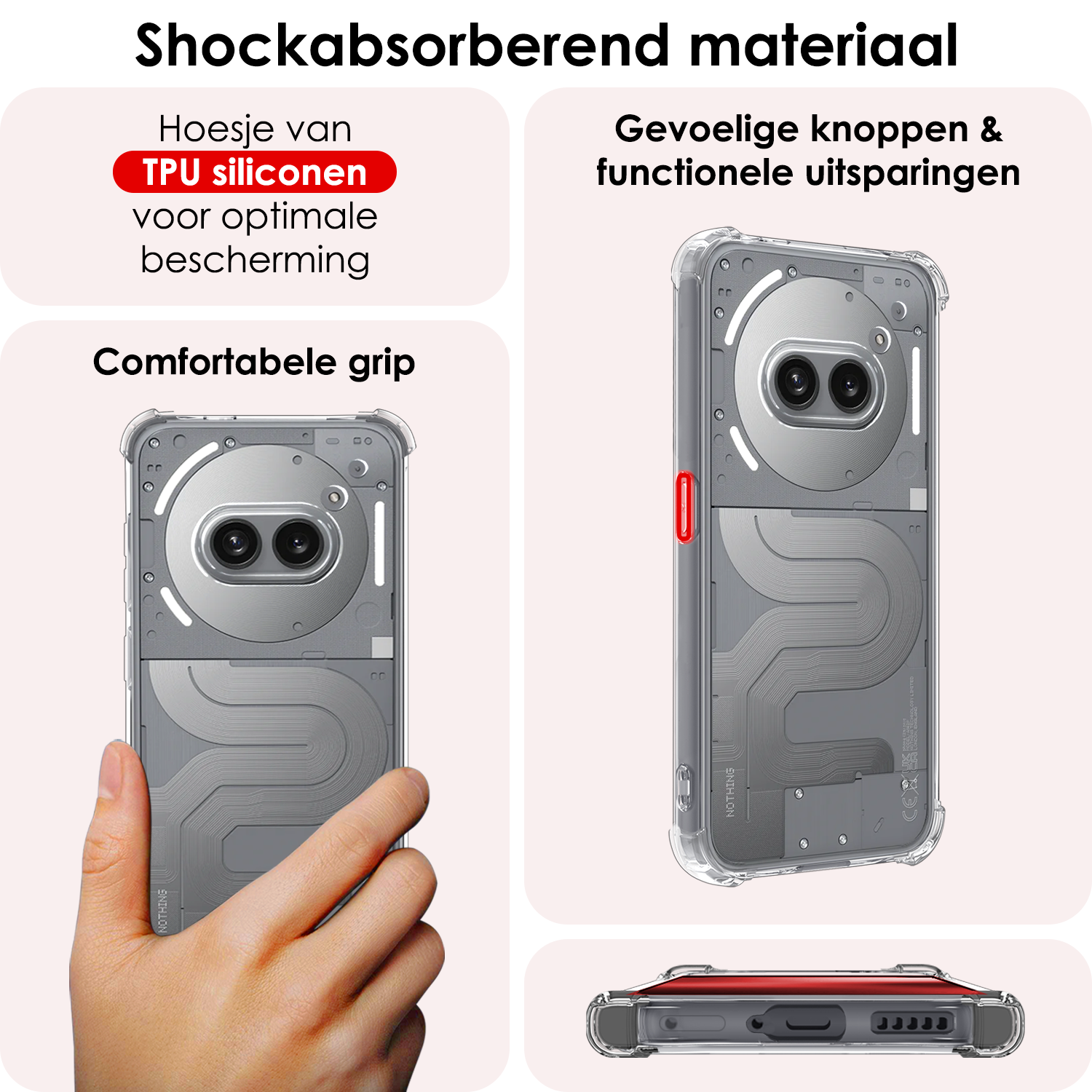 NoXx NoXx Nothing Phone (2a) Hoesje Shockproof - Transparant