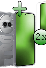 BASEY. BASEY. Nothing Phone (2a) Hoesje Siliconen Met 2x Screenprotector - Transparant