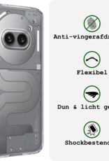 BASEY. BASEY. Nothing Phone (2a) Hoesje Siliconen Met 2x Screenprotector - Transparant