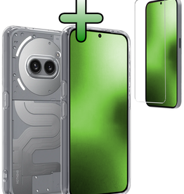 BASEY. BASEY. Nothing Phone (2a) Hoesje Siliconen Met Screenprotector - Transparant