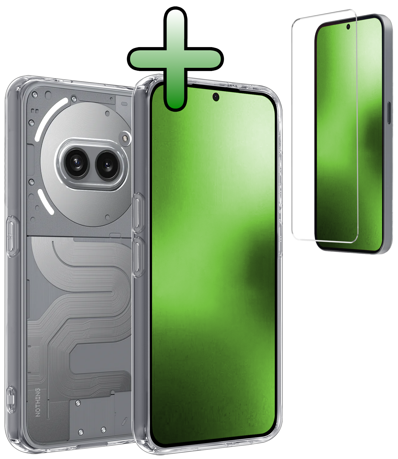BASEY. BASEY. Nothing Phone (2a) Hoesje Siliconen Met Screenprotector - Transparant