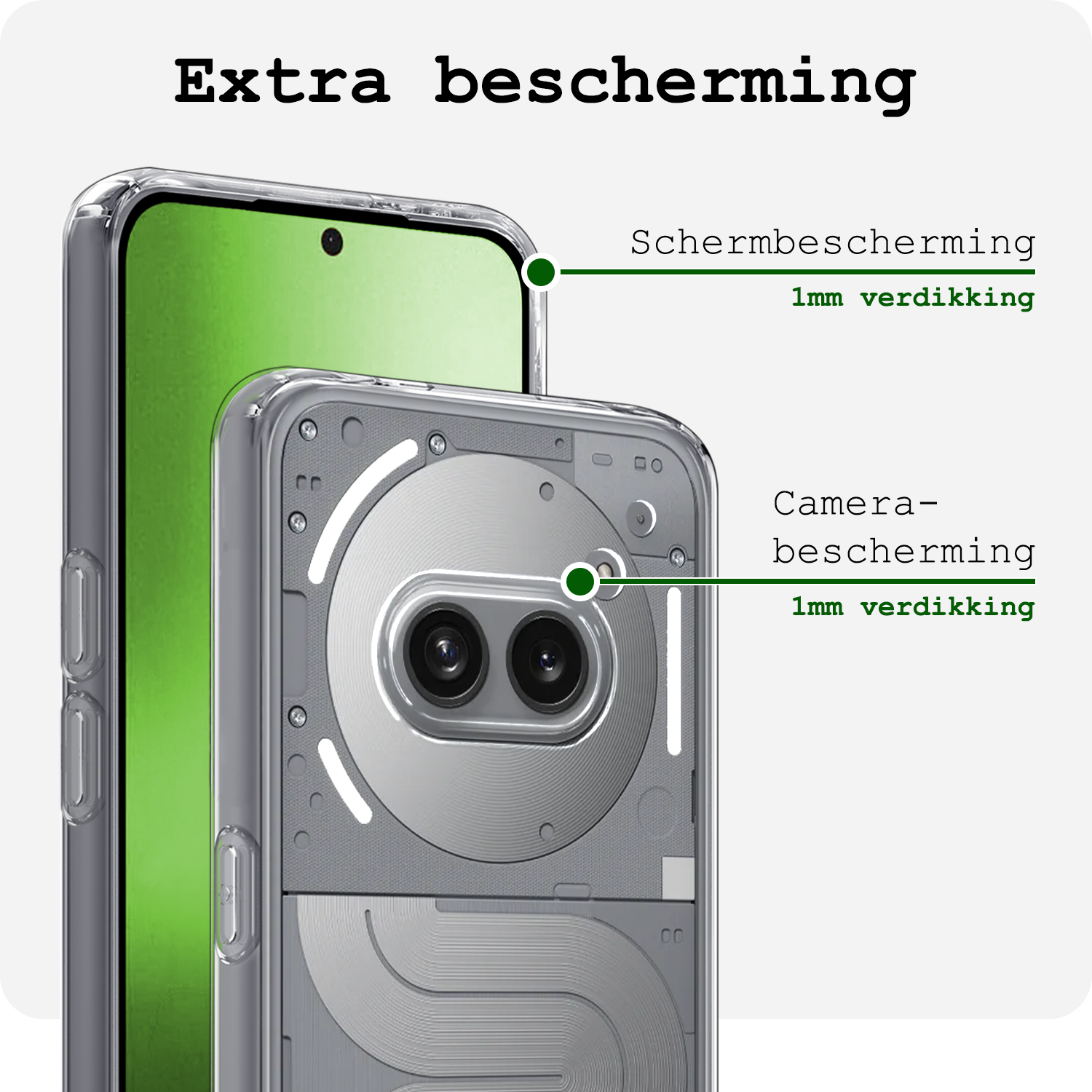 BASEY. BASEY. Nothing Phone (2a) Hoesje Siliconen Met Screenprotector - Transparant