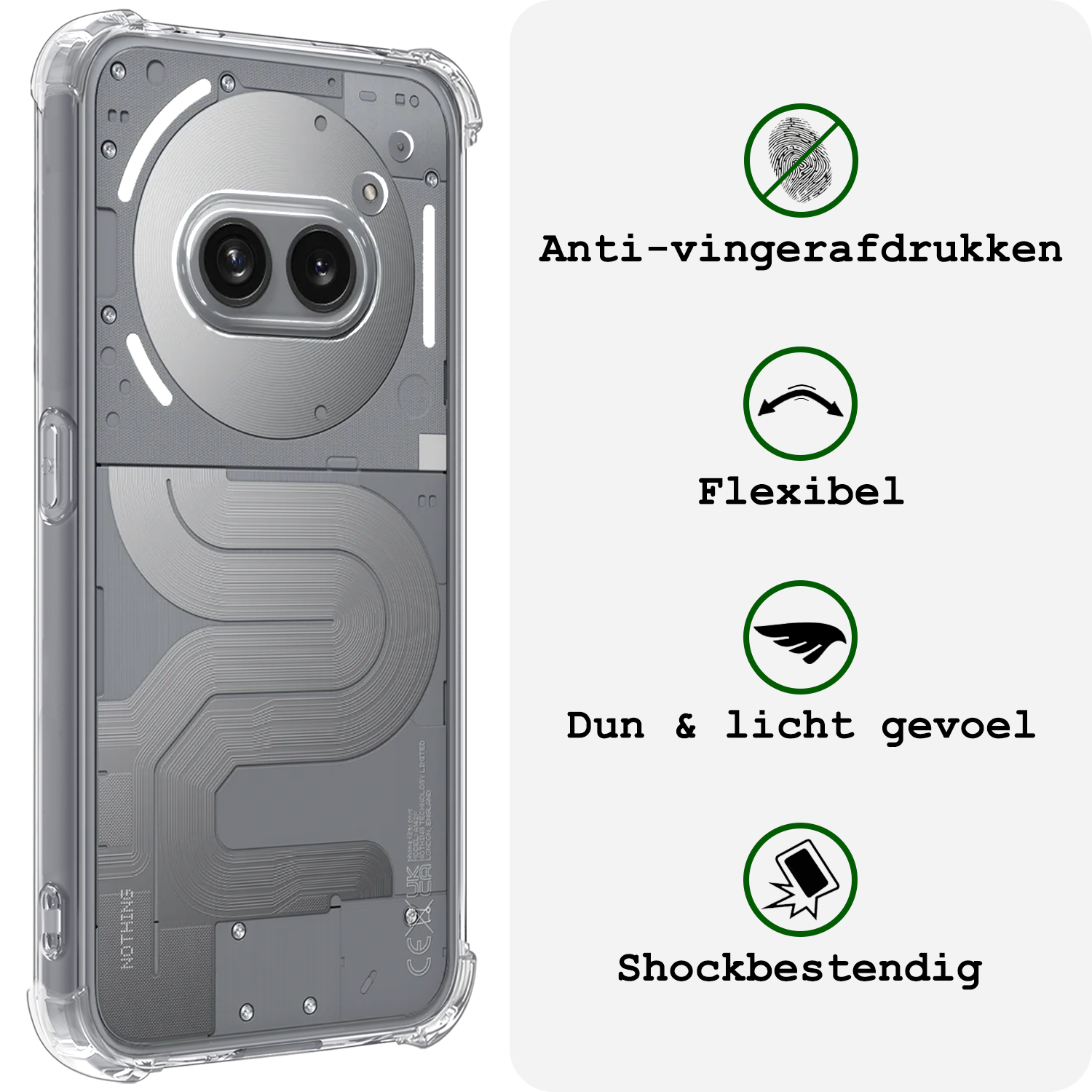 BASEY. BASEY. Nothing Phone (2a) Hoesje Shockproof Met 2x Screenprotector