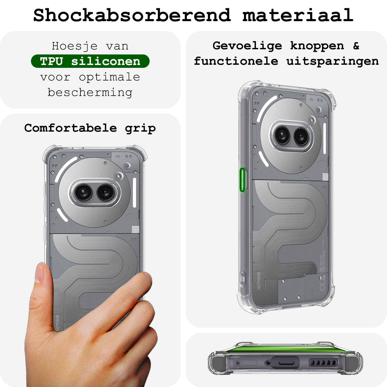 BASEY. BASEY. Nothing Phone (2a) Hoesje Shockproof Met 2x Screenprotector