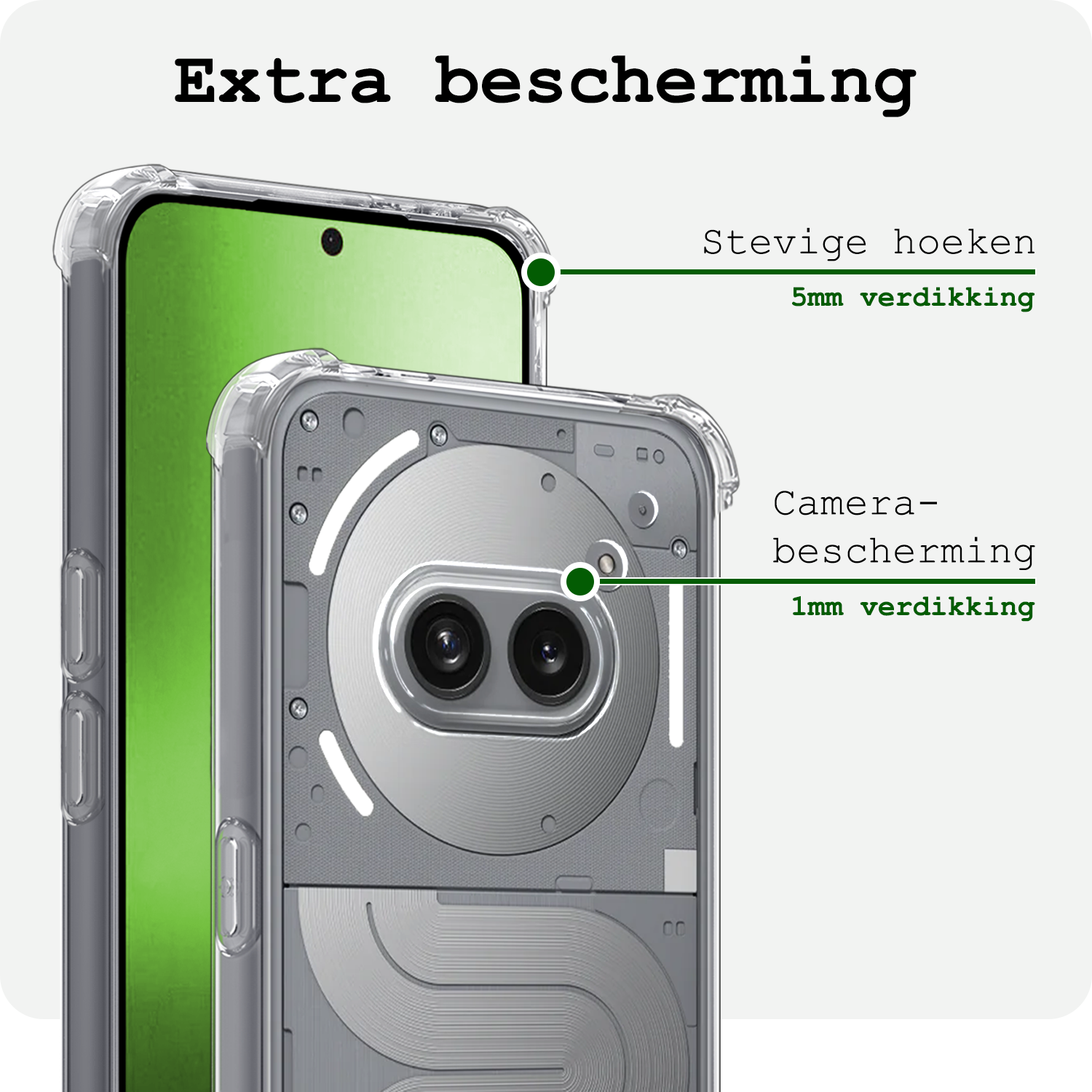 BASEY. BASEY. Nothing Phone (2a) Hoesje Shockproof - Transparant - 2 PACK