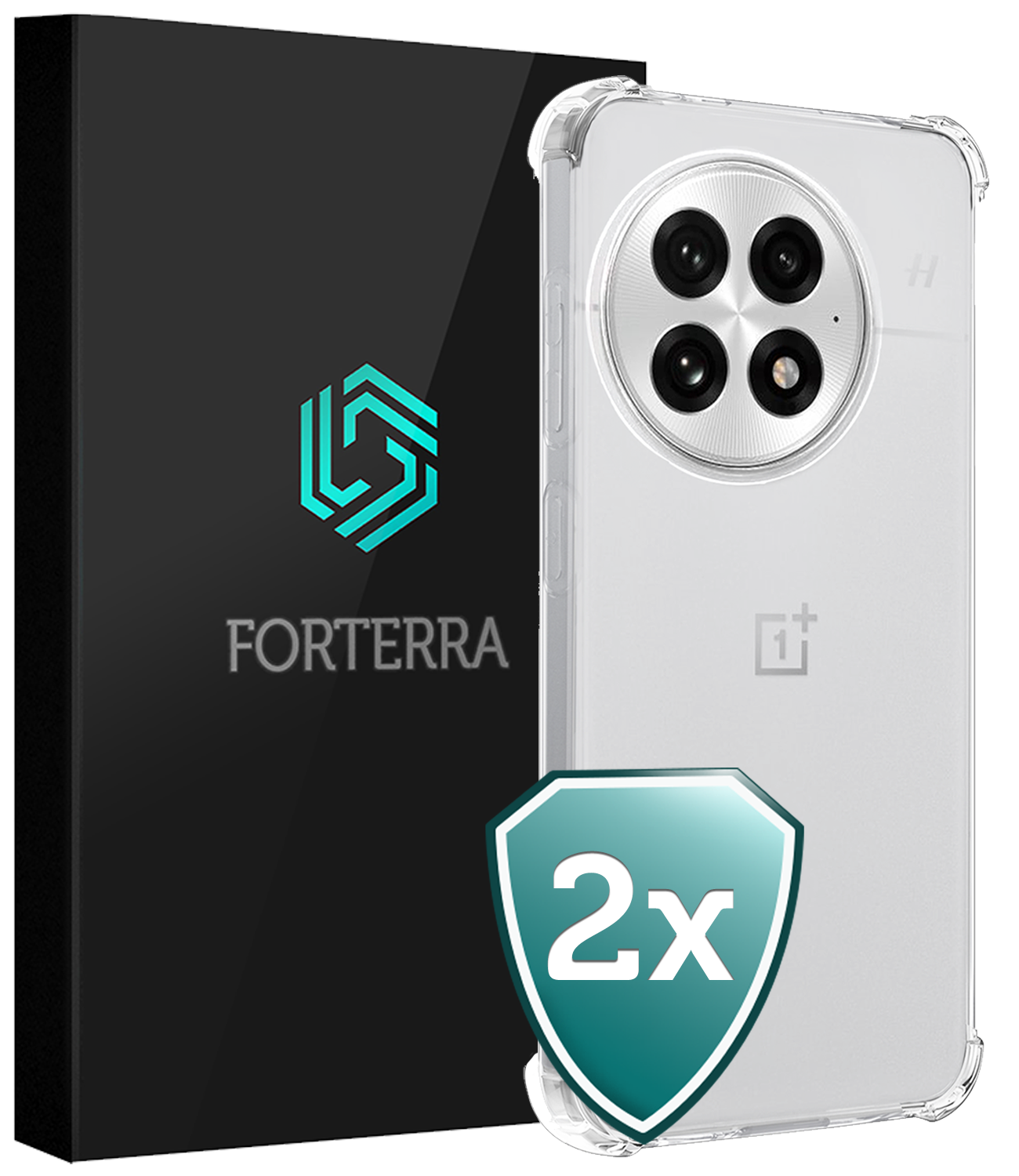 Forterra Forterra OnePlus 13 Hoesje Shockproof - Transparant - 2 PACK