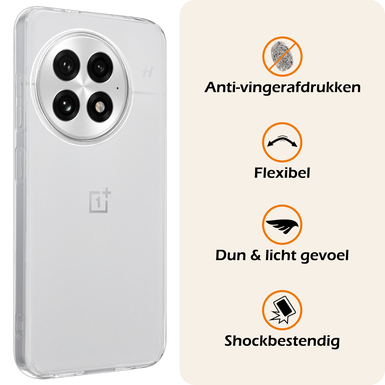 Nomfy Nomfy OnePlus 13 Hoesje Siliconen Met Screenprotector - Transparant