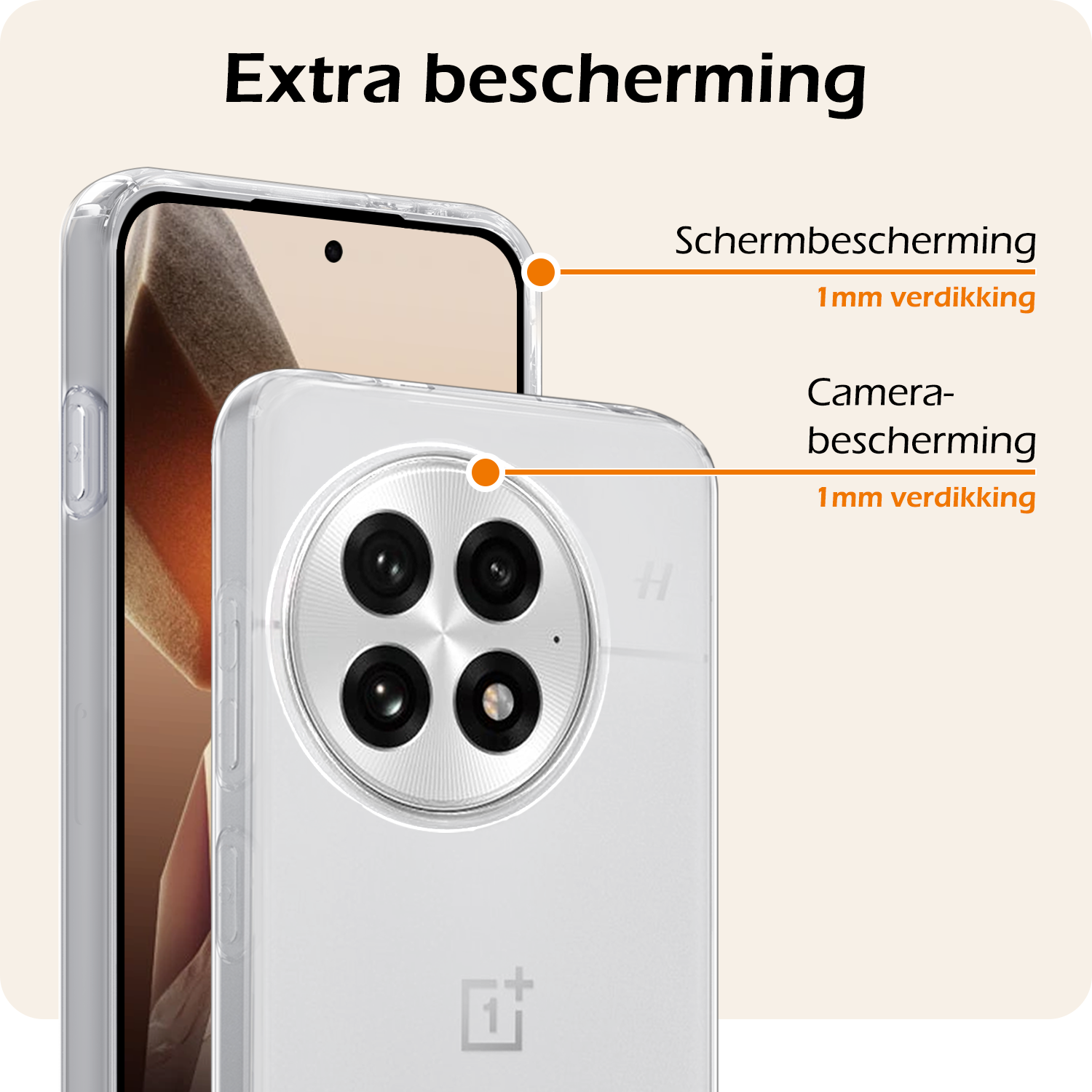 Nomfy Nomfy OnePlus 13 Hoesje Siliconen Met Screenprotector - Transparant