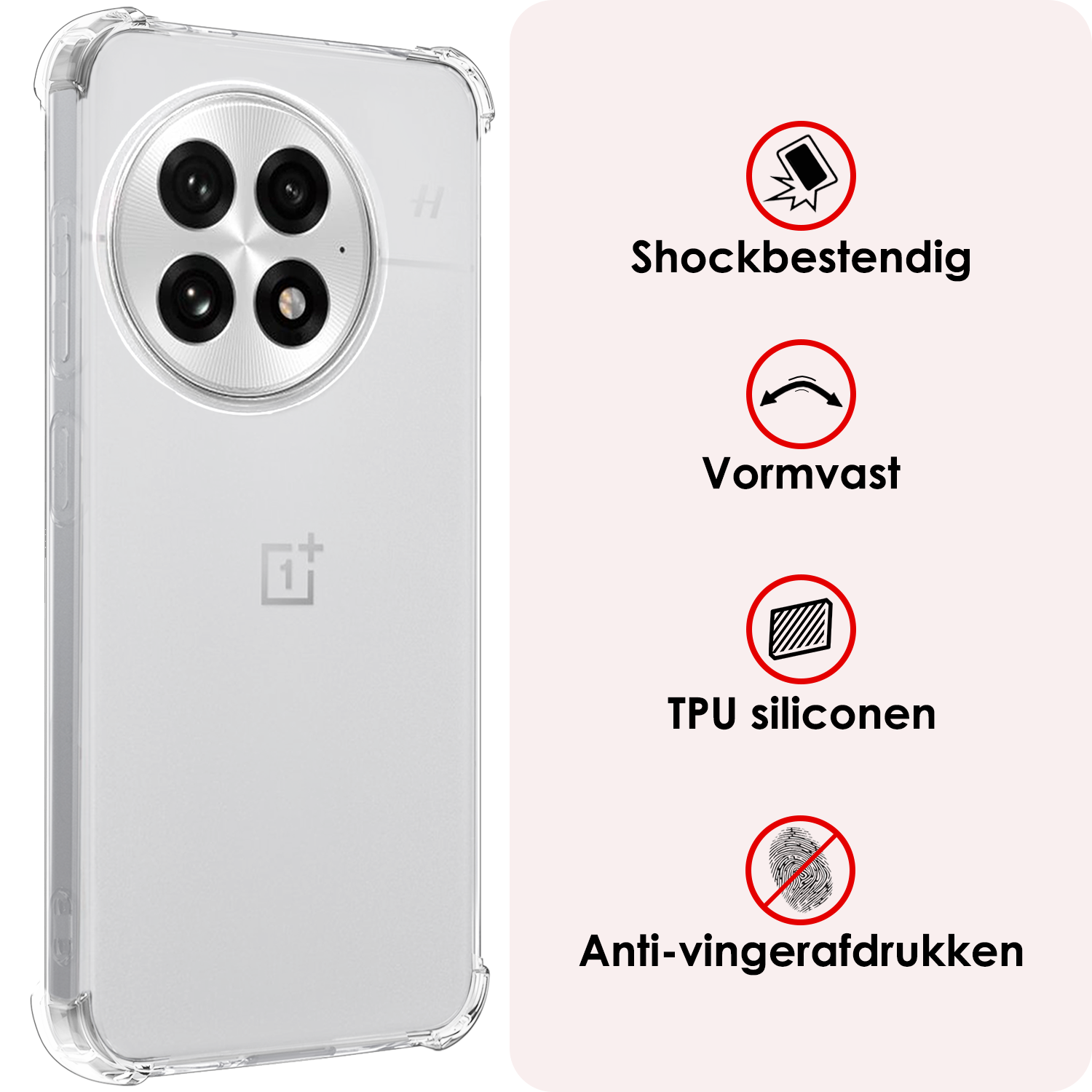 NoXx NoXx OnePlus 13 Hoesje Shockproof - Transparant - 2 PACK