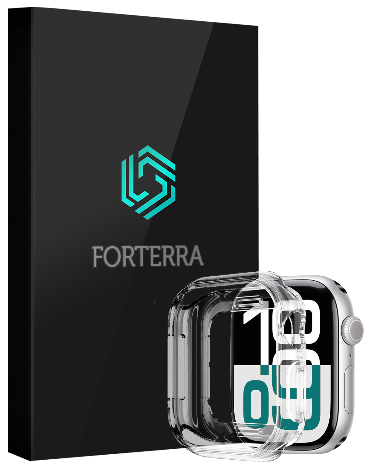 Forterra Forterra Apple Watch Series 9 Hoesje Siliconen Transparant - 45 mm
