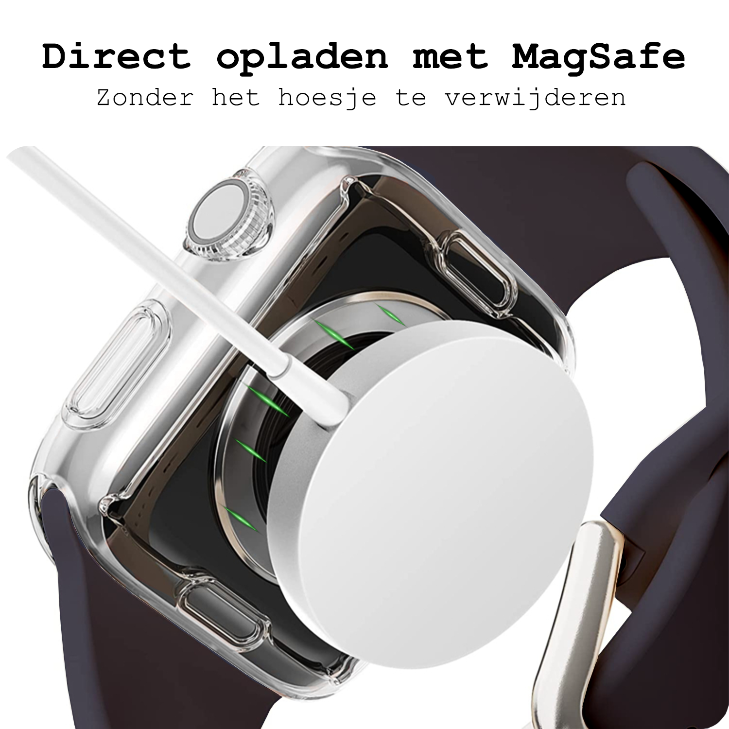 BASEY. BASEY. Apple Watch Series 9 Hoesje Siliconen Transparant - 45 mm