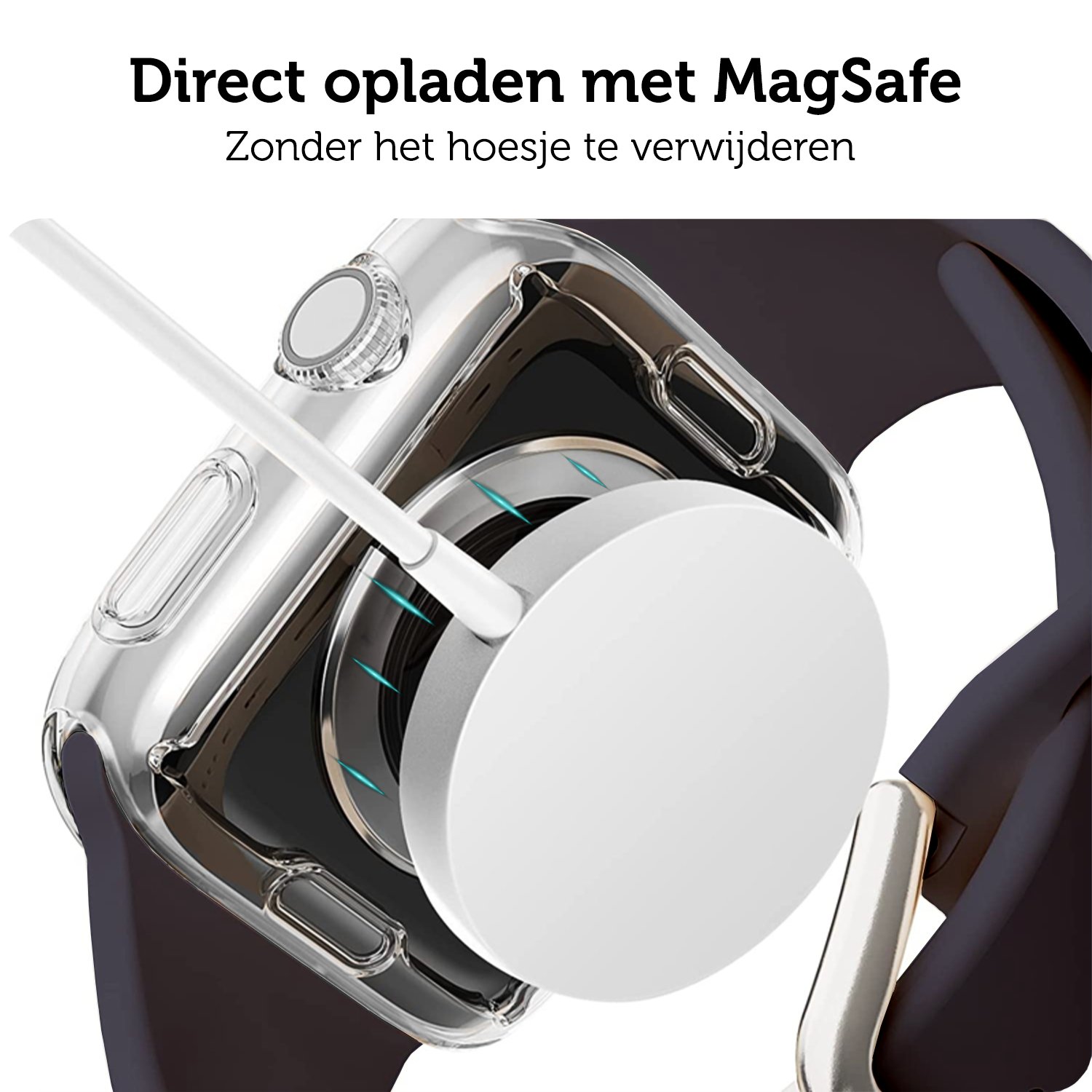 Forterra Forterra Apple Watch Series 9 Hoesje Siliconen Transparant - 41 mm