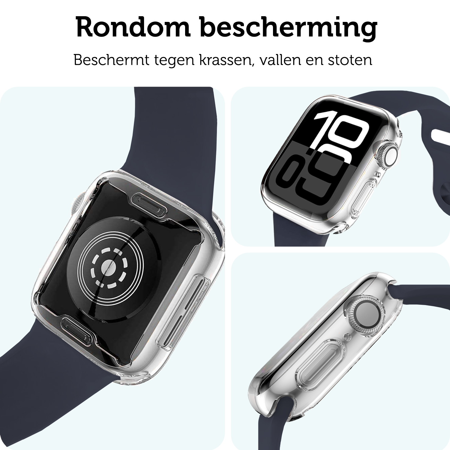 Forterra Forterra Apple Watch Series 9 Hoesje Siliconen Transparant - 41 mm