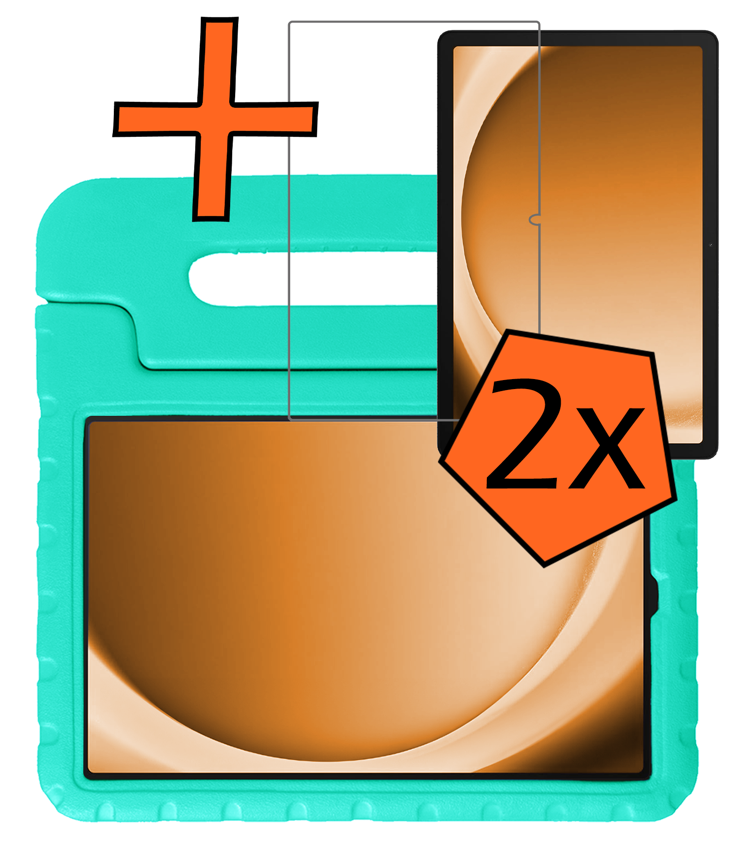 Nomfy Nomfy Samsung Galaxy Tab A9 Plus Kinderhoes Met 2x Screenprotector - Turquoise