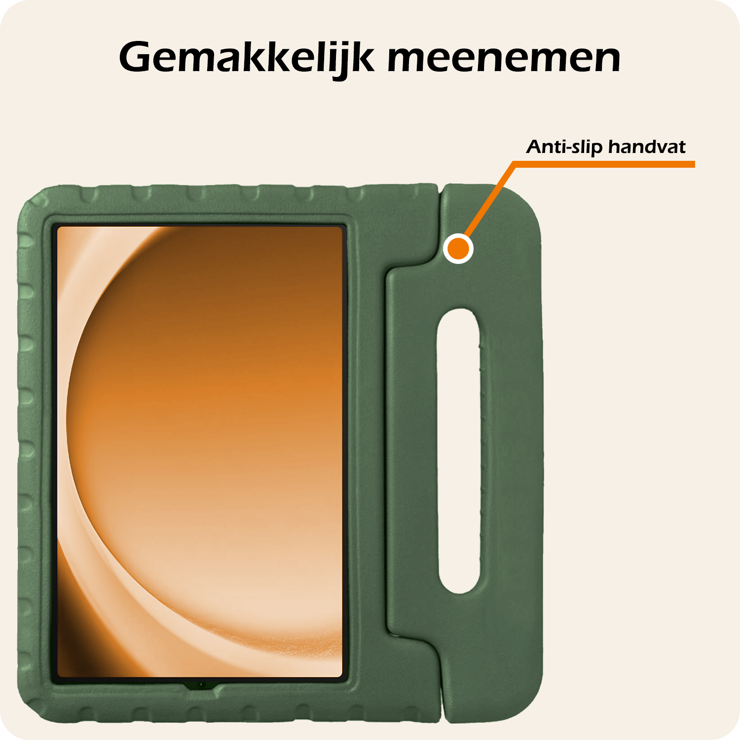 Nomfy Nomfy Samsung Galaxy Tab A9 Plus Kinderhoes Met 2x Screenprotector - Donkergroen