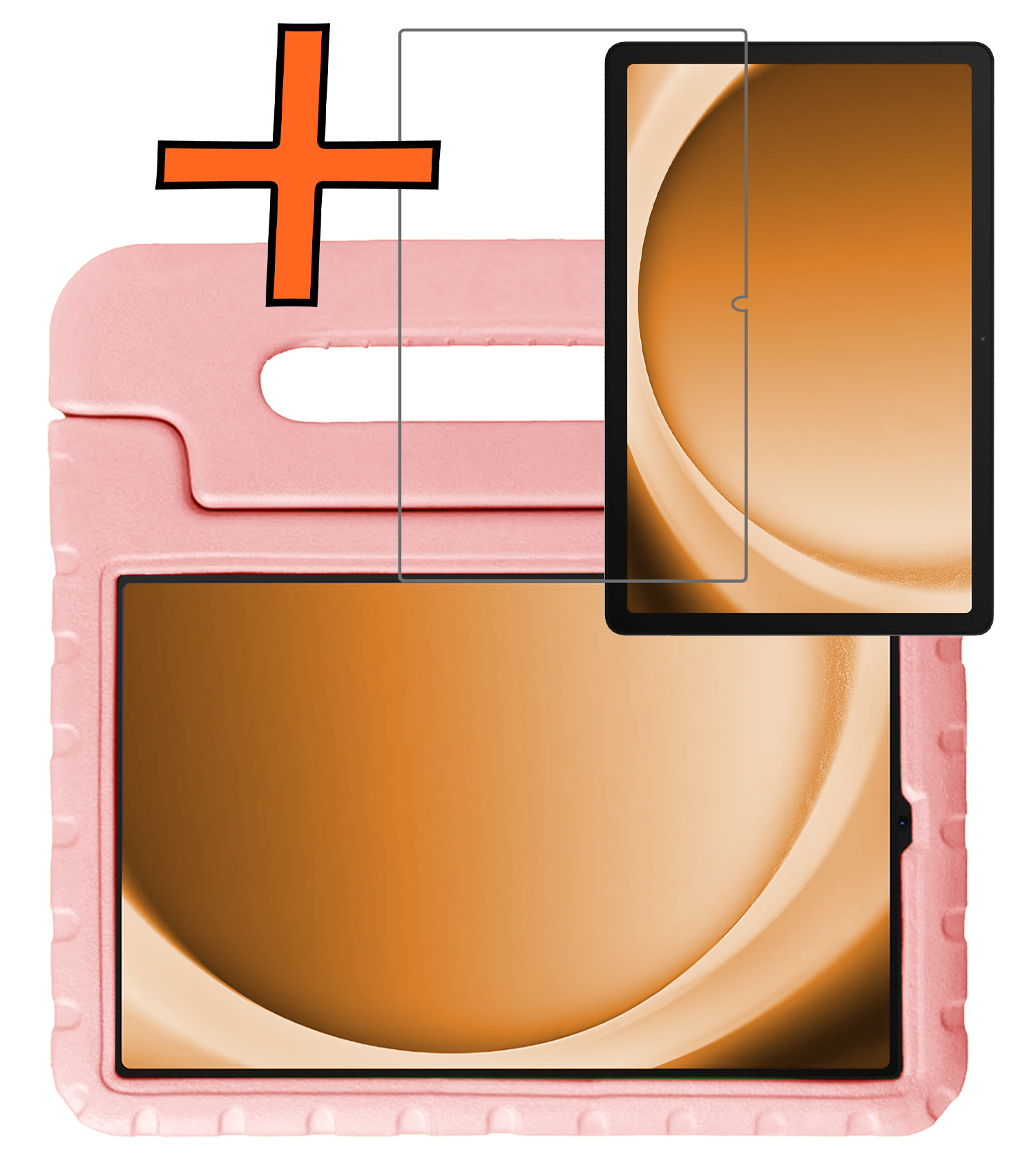 Nomfy Nomfy Samsung Galaxy Tab A9 Plus Kinderhoes Met Screenprotector - Zalm