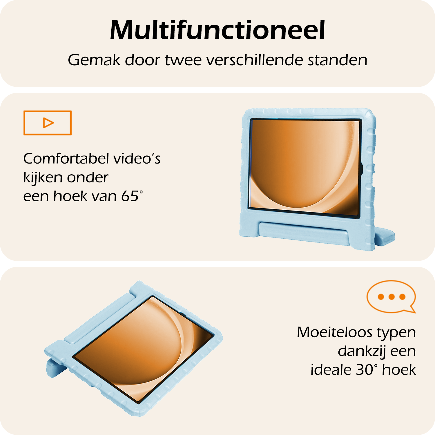 Nomfy Nomfy Samsung Galaxy Tab A9 Plus Kinderhoes Met Screenprotector - Sky