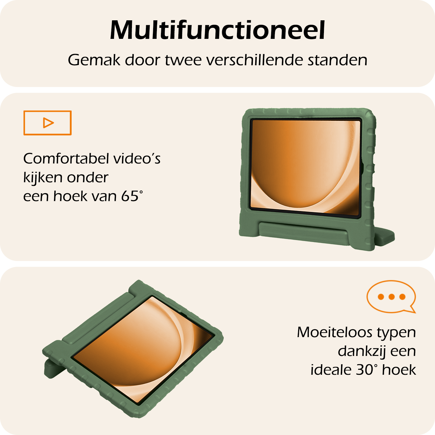 Nomfy Nomfy Samsung Galaxy Tab A9 Plus Kinderhoes Met Screenprotector - Donkergroen