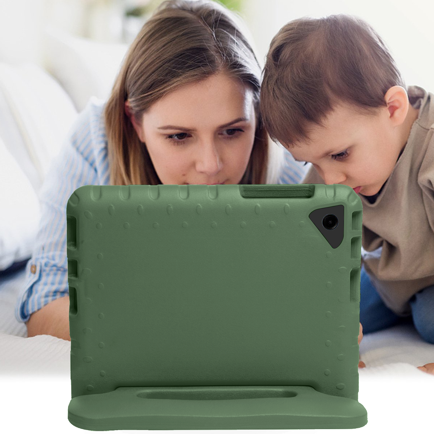 Nomfy Nomfy Samsung Galaxy Tab A9 Plus Kinderhoes Met Screenprotector - Donkergroen