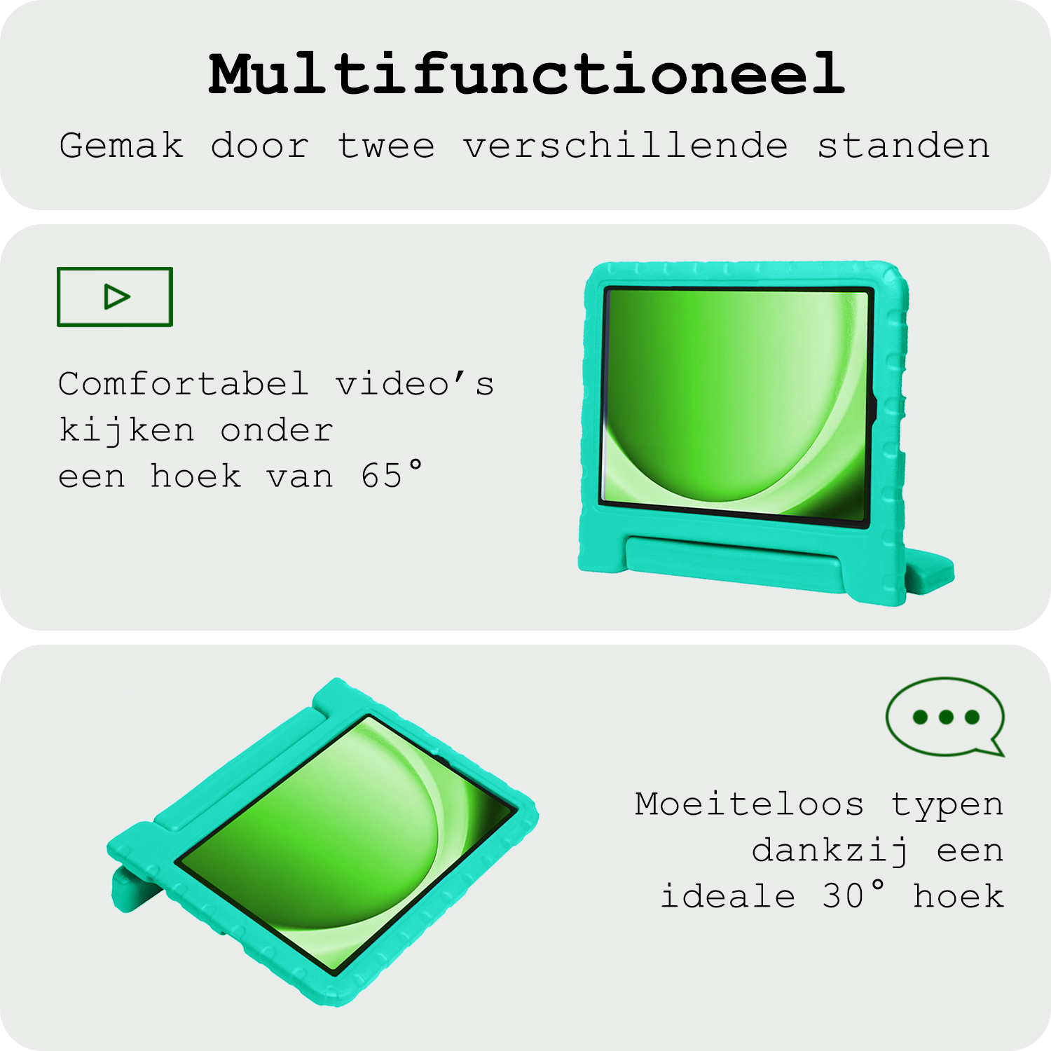 BASEY. BASEY. Samsung Galaxy Tab A9 Plus Kinderhoes Met Screenprotector - Turquoise