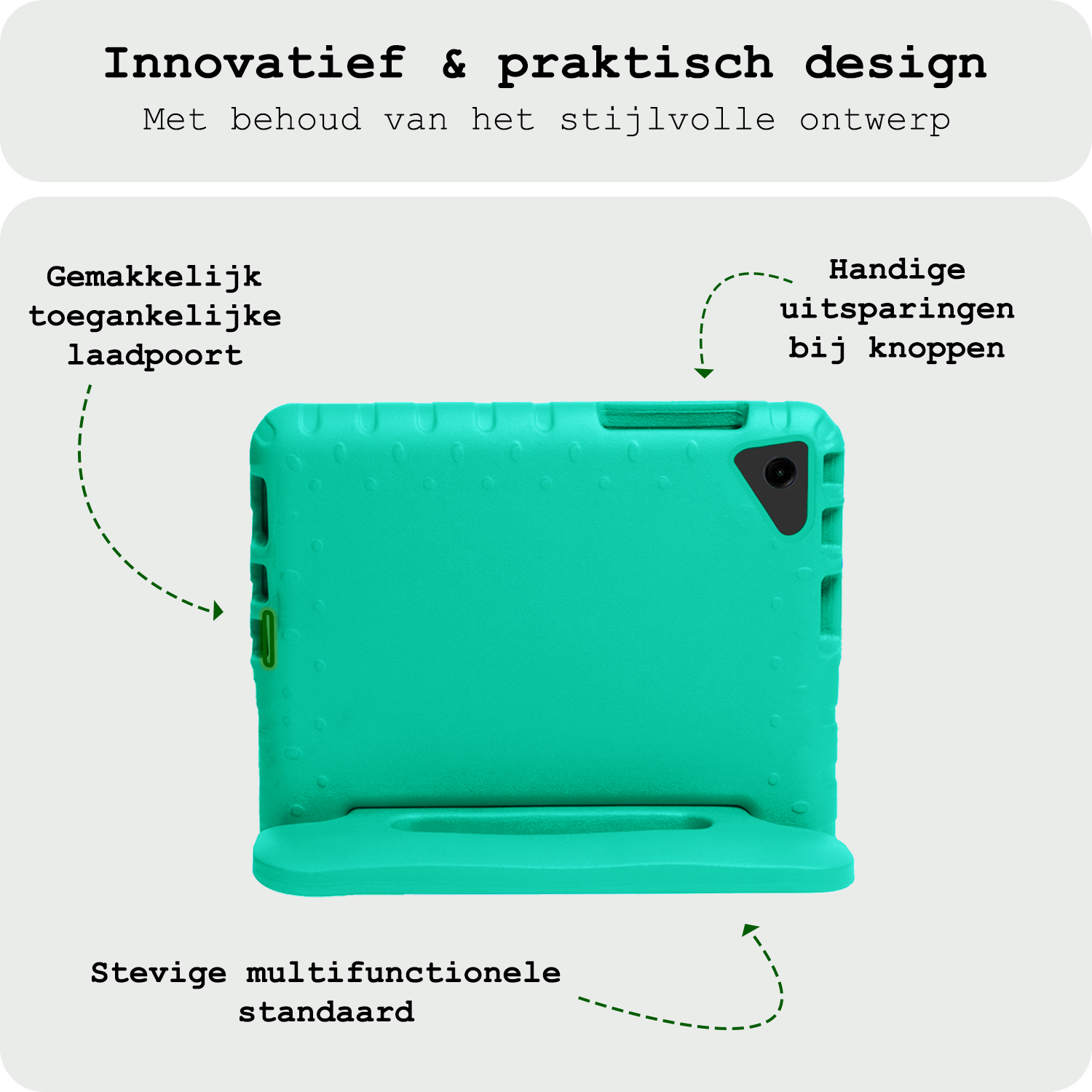 BASEY. BASEY. Samsung Galaxy Tab A9 Plus Kinderhoes Met Screenprotector - Turquoise