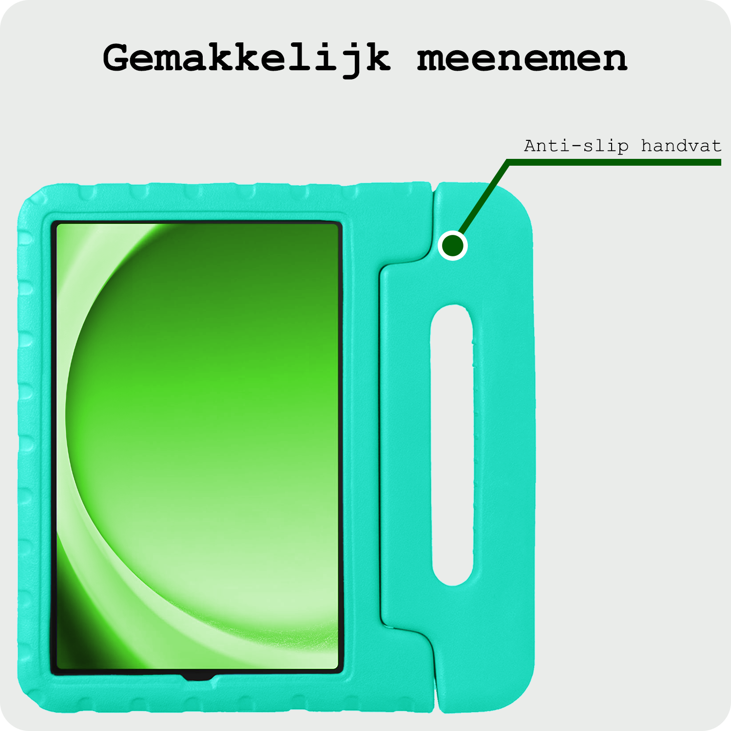 BASEY. BASEY. Samsung Galaxy Tab A9 Plus Kinderhoes Met Screenprotector - Turquoise