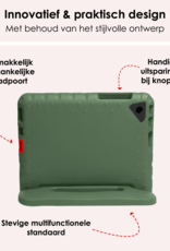 NoXx NoXx Samsung Galaxy Tab A9 Plus Kinderhoes Met Screenprotector - Donkergroen