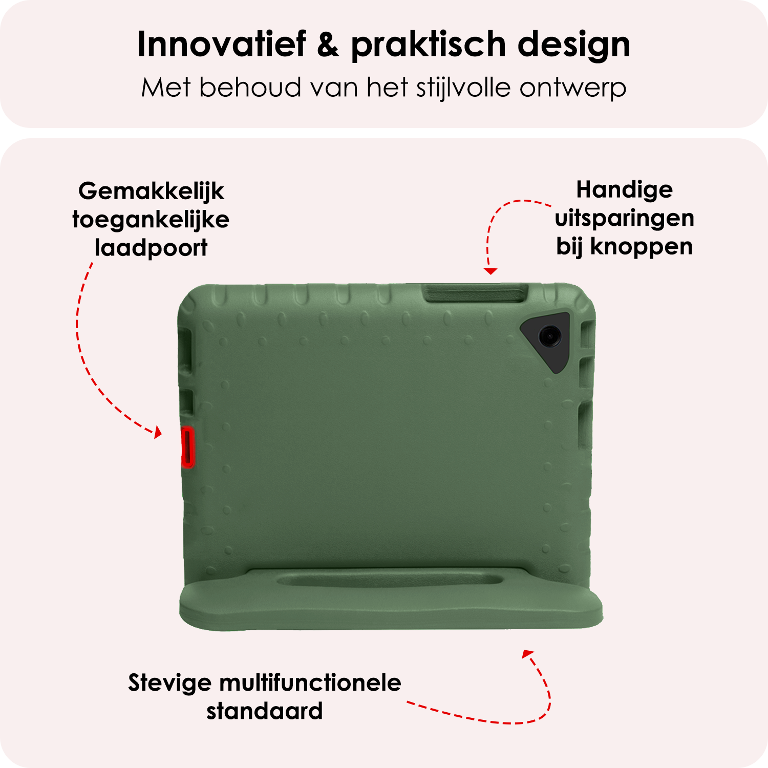 NoXx NoXx Samsung Galaxy Tab A9 Plus Kinderhoes Met Screenprotector - Donkergroen