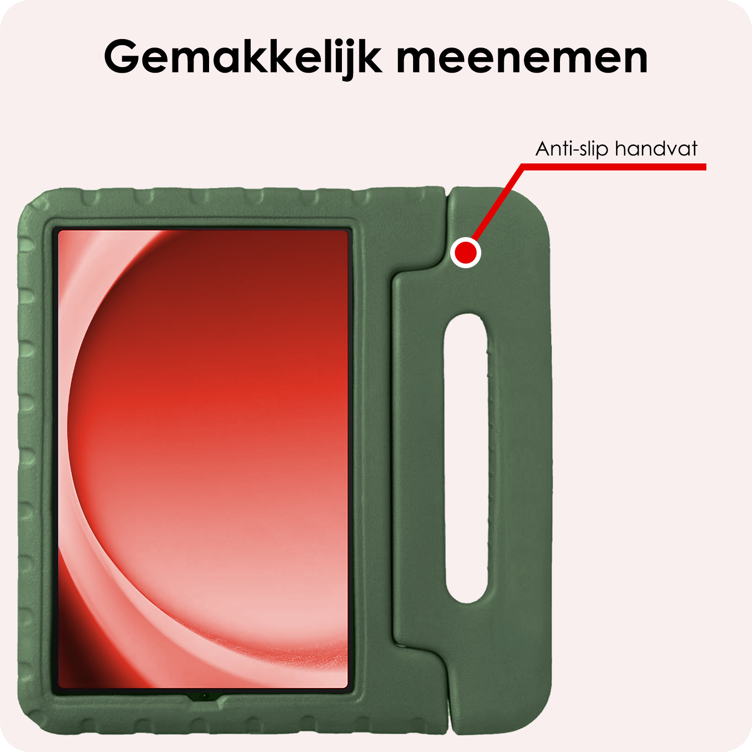 NoXx NoXx Samsung Galaxy Tab A9 Plus Kinderhoes Met Screenprotector - Donkergroen