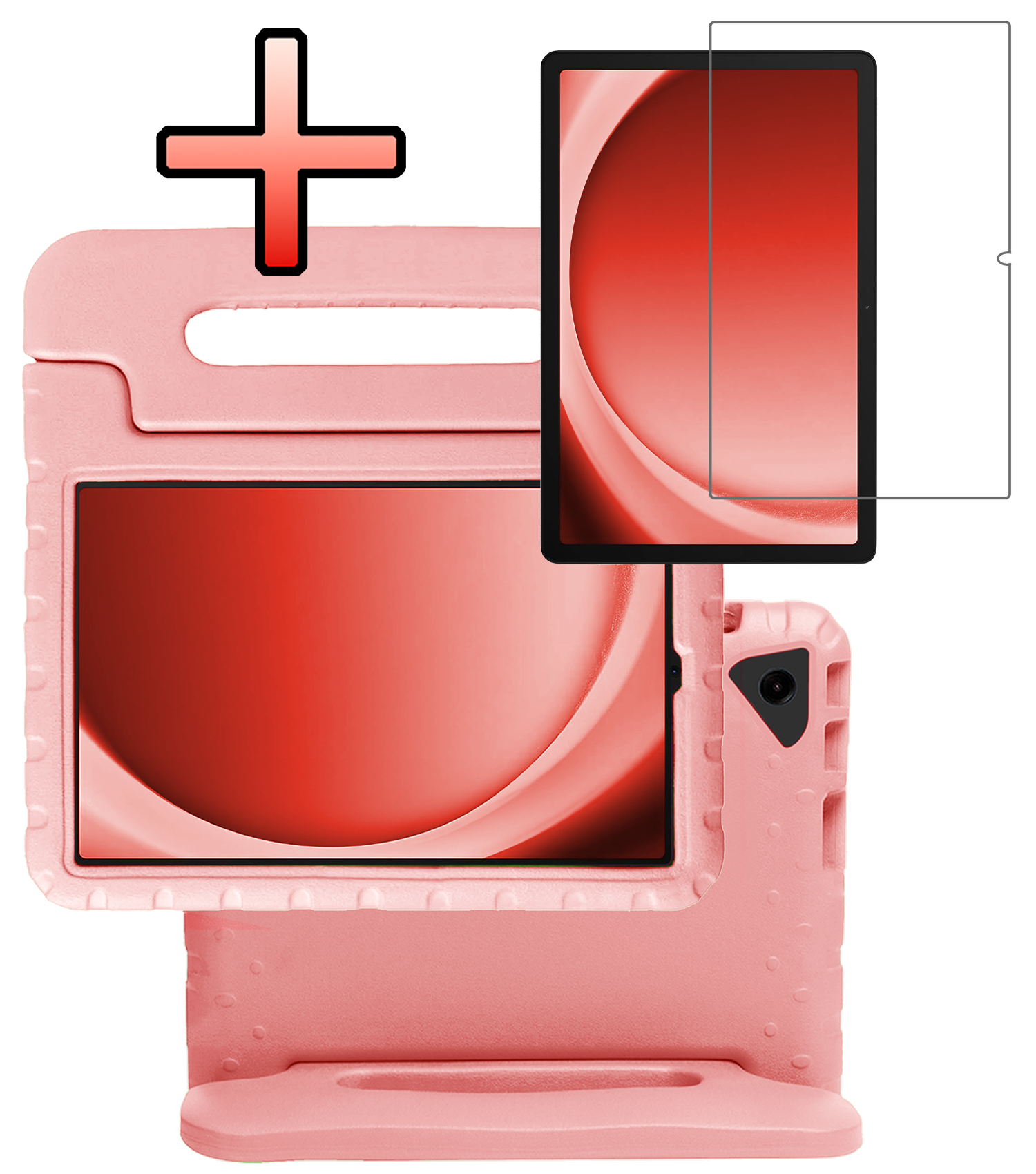 NoXx NoXx Samsung Galaxy Tab A9 Plus Kinderhoes Met Screenprotector - Zalm