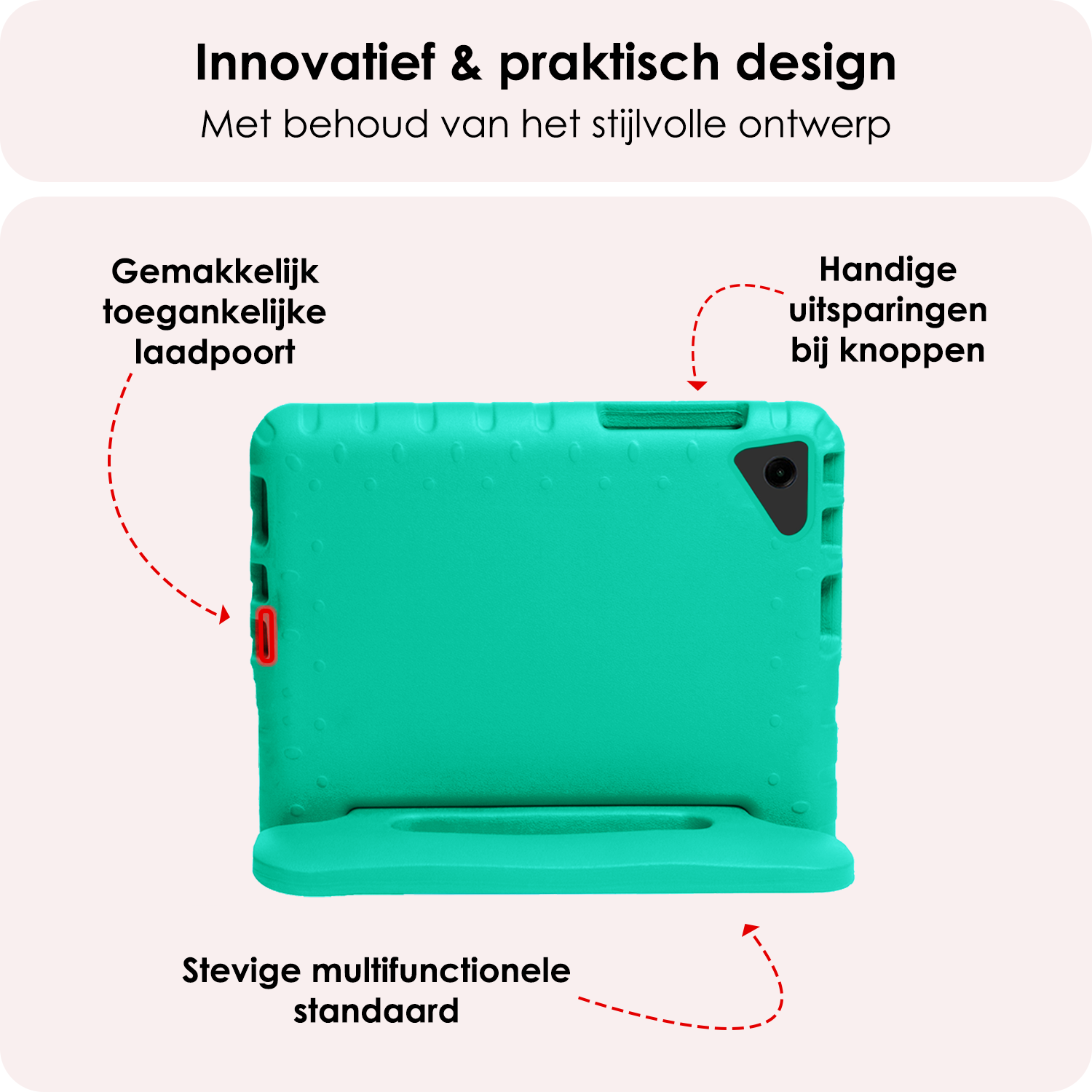 NoXx NoXx Samsung Galaxy Tab A9 Plus Kinderhoes Met Screenprotector - Turquoise