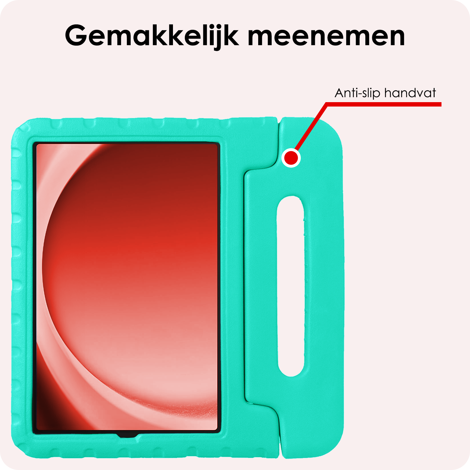 NoXx NoXx Samsung Galaxy Tab A9 Plus Kinderhoes Met Screenprotector - Turquoise