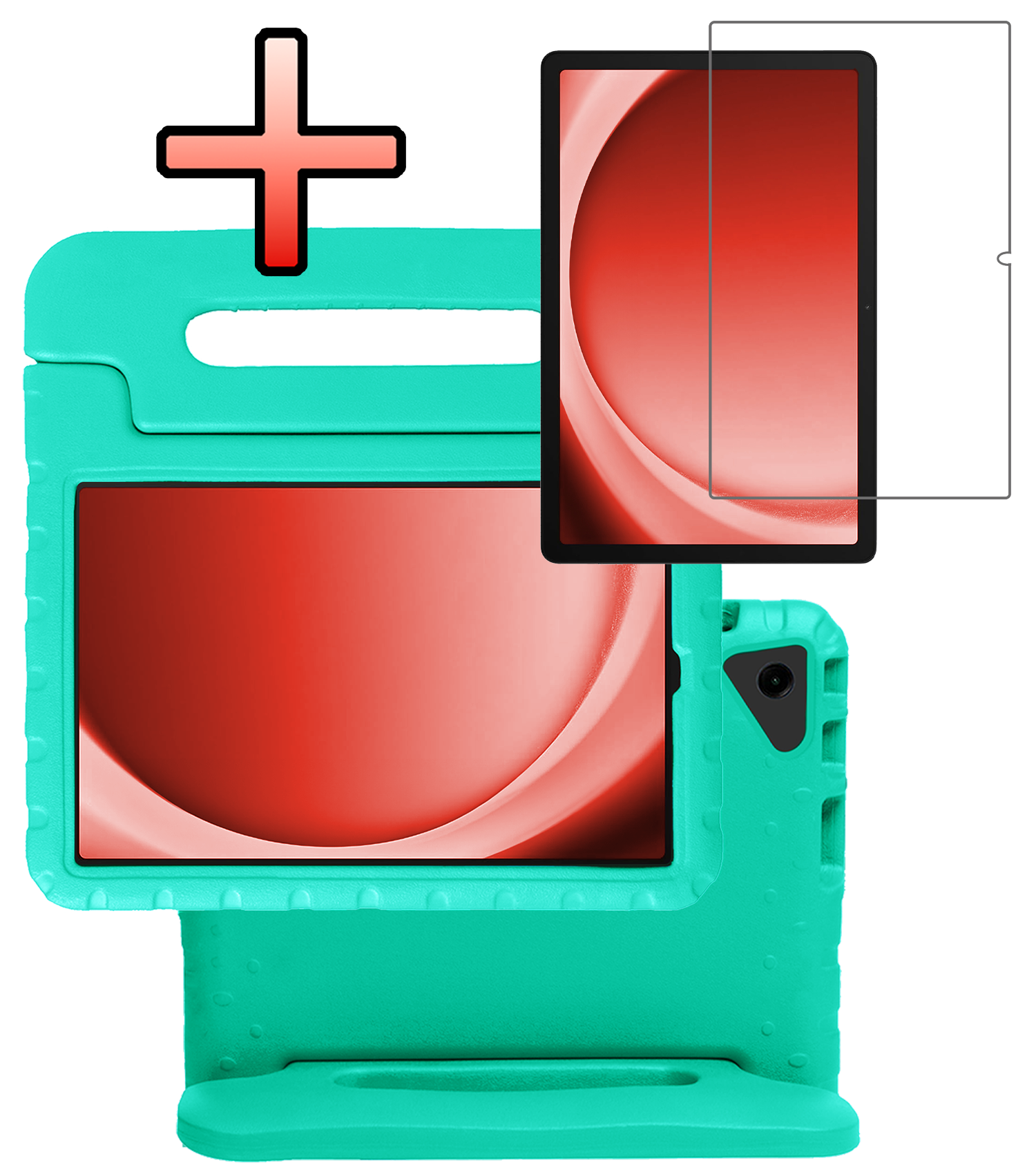 NoXx NoXx Samsung Galaxy Tab A9 Plus Kinderhoes Met Screenprotector - Turquoise