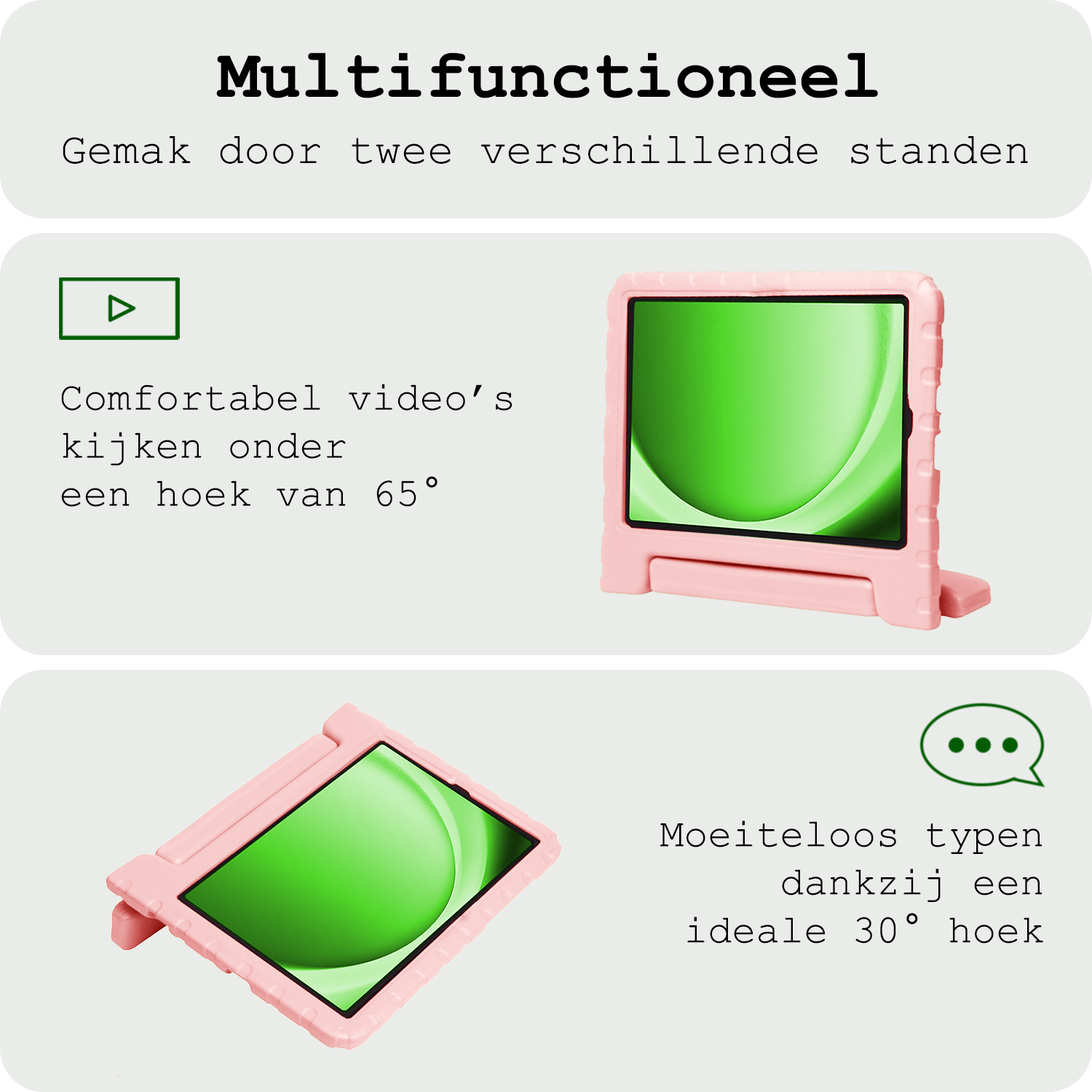 BASEY. BASEY. Samsung Galaxy Tab A9 Plus Kinderhoes Met 2x Screenprotector - Zalm