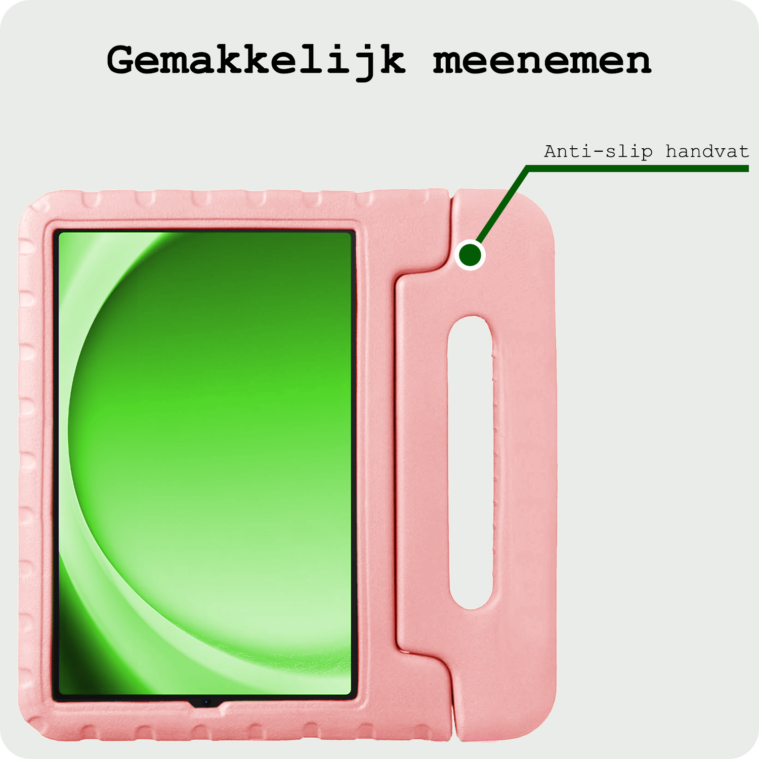 BASEY. BASEY. Samsung Galaxy Tab A9 Plus Kinderhoes Met 2x Screenprotector - Zalm
