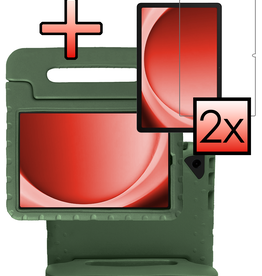 NoXx NoXx Samsung Galaxy Tab A9 Plus Kinderhoes Met 2x Screenprotector - Donkergroen