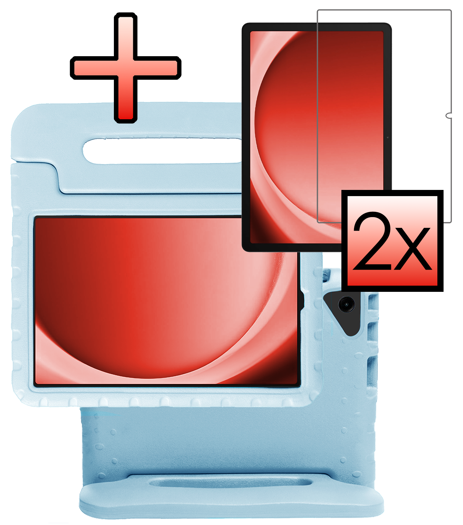 NoXx NoXx Samsung Galaxy Tab A9 Plus Kinderhoes Met 2x Screenprotector - Sky