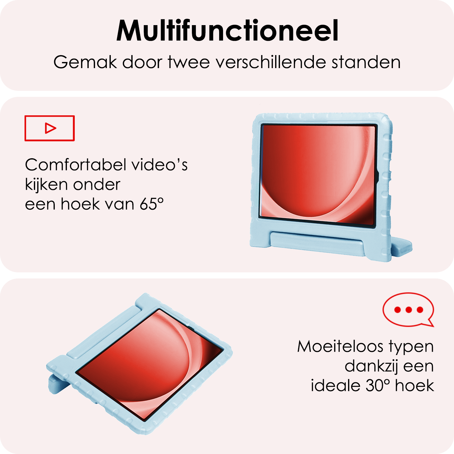 NoXx NoXx Samsung Galaxy Tab A9 Plus Kinderhoes Met 2x Screenprotector - Sky