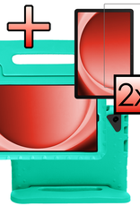 NoXx NoXx Samsung Galaxy Tab A9 Plus Kinderhoes Met 2x Screenprotector - Turquoise