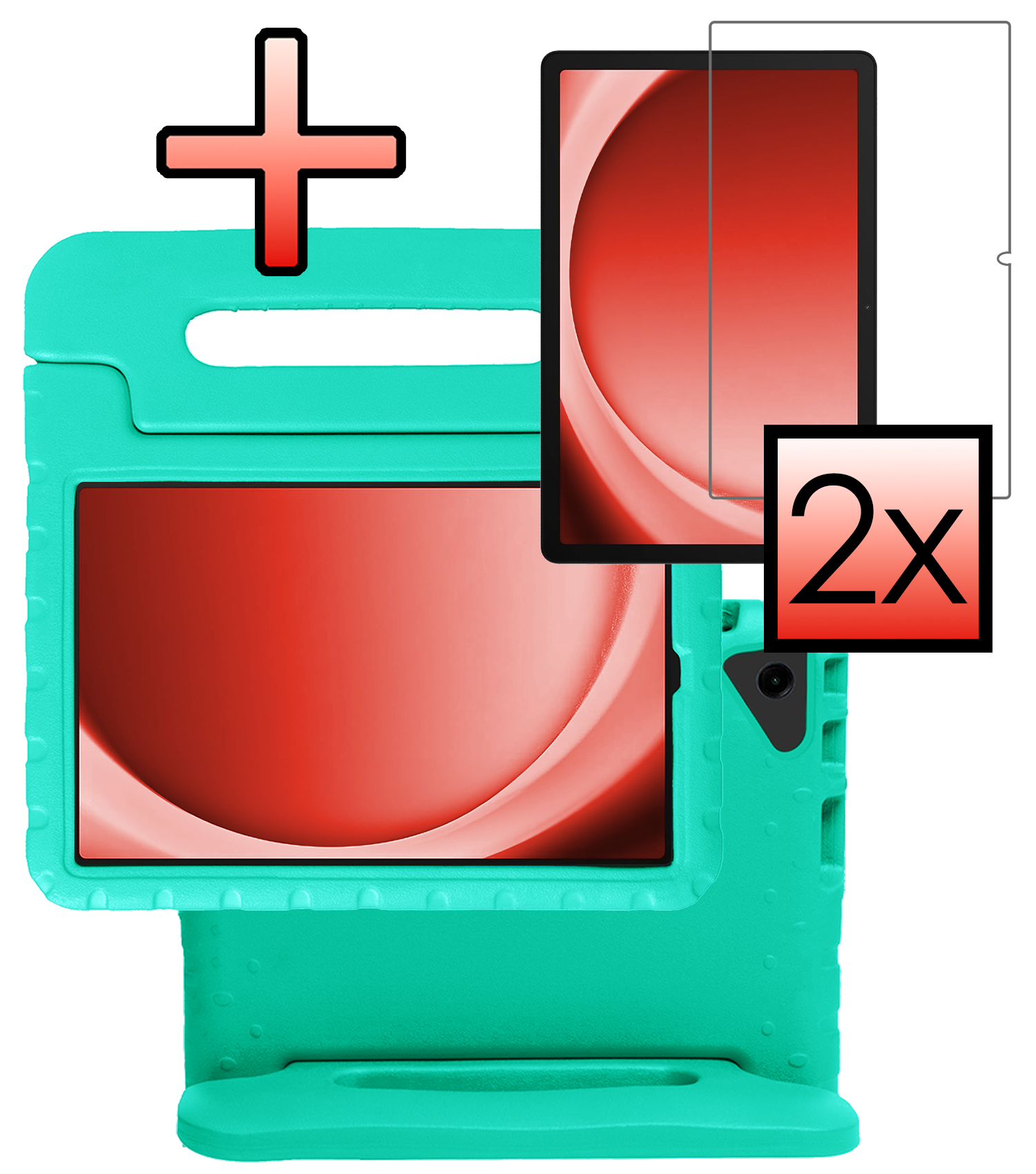 NoXx NoXx Samsung Galaxy Tab A9 Plus Kinderhoes Met 2x Screenprotector - Turquoise